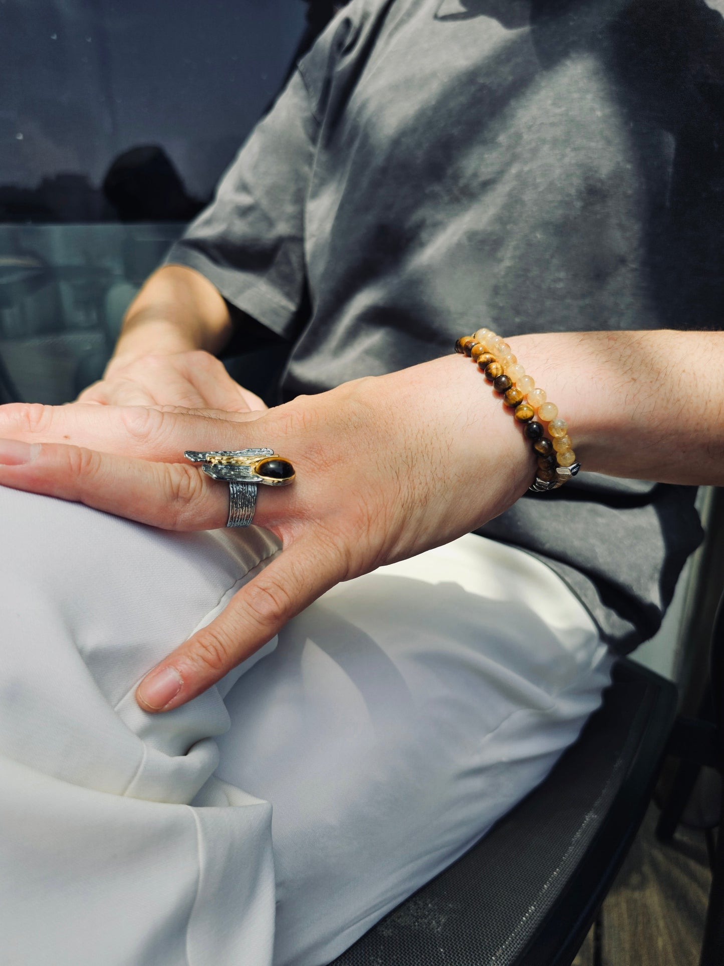 Citrine Flexible Men's Bracelet MEB11-3