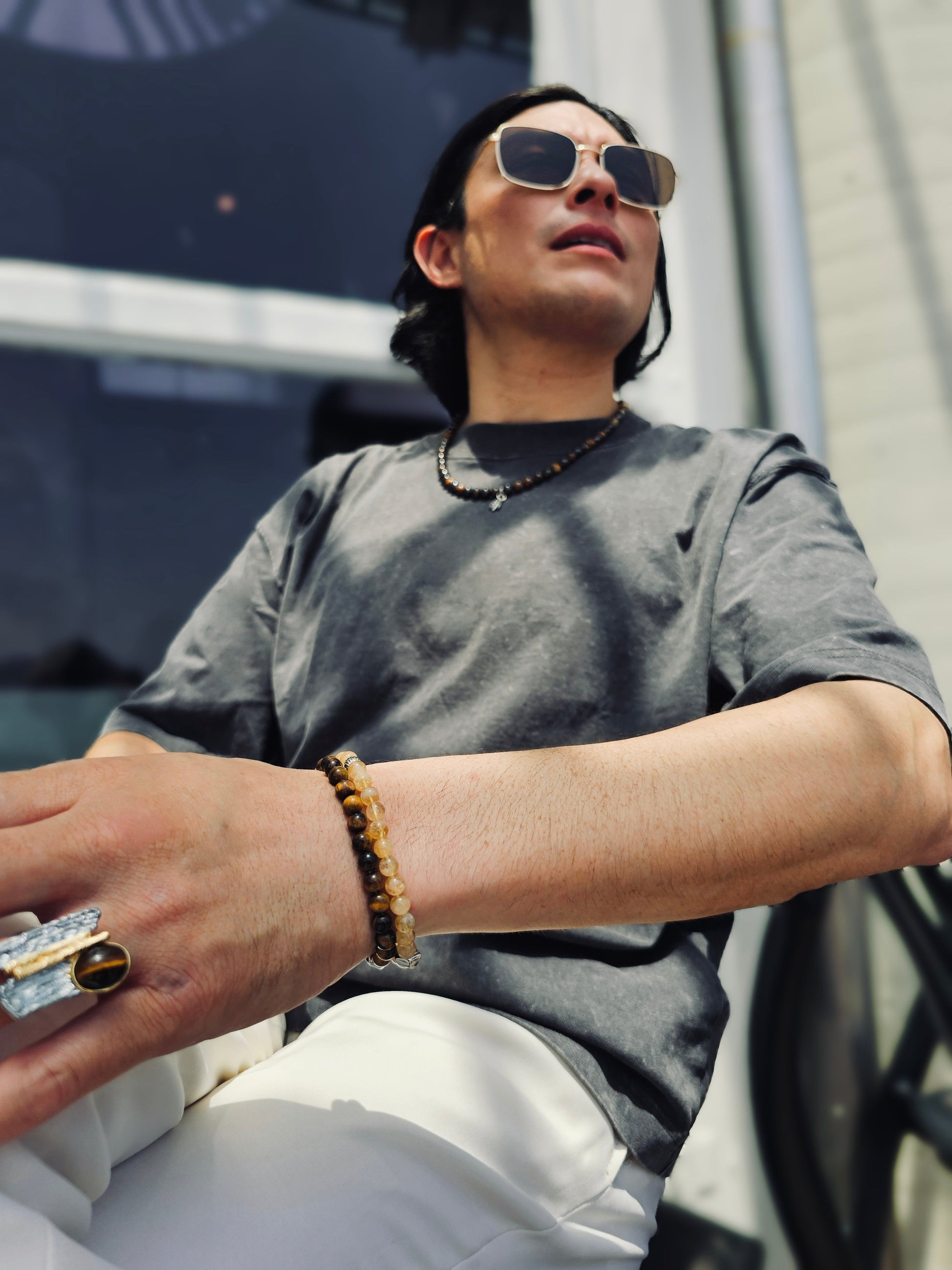 Citrine Flexible Men's Bracelet MEB11-4