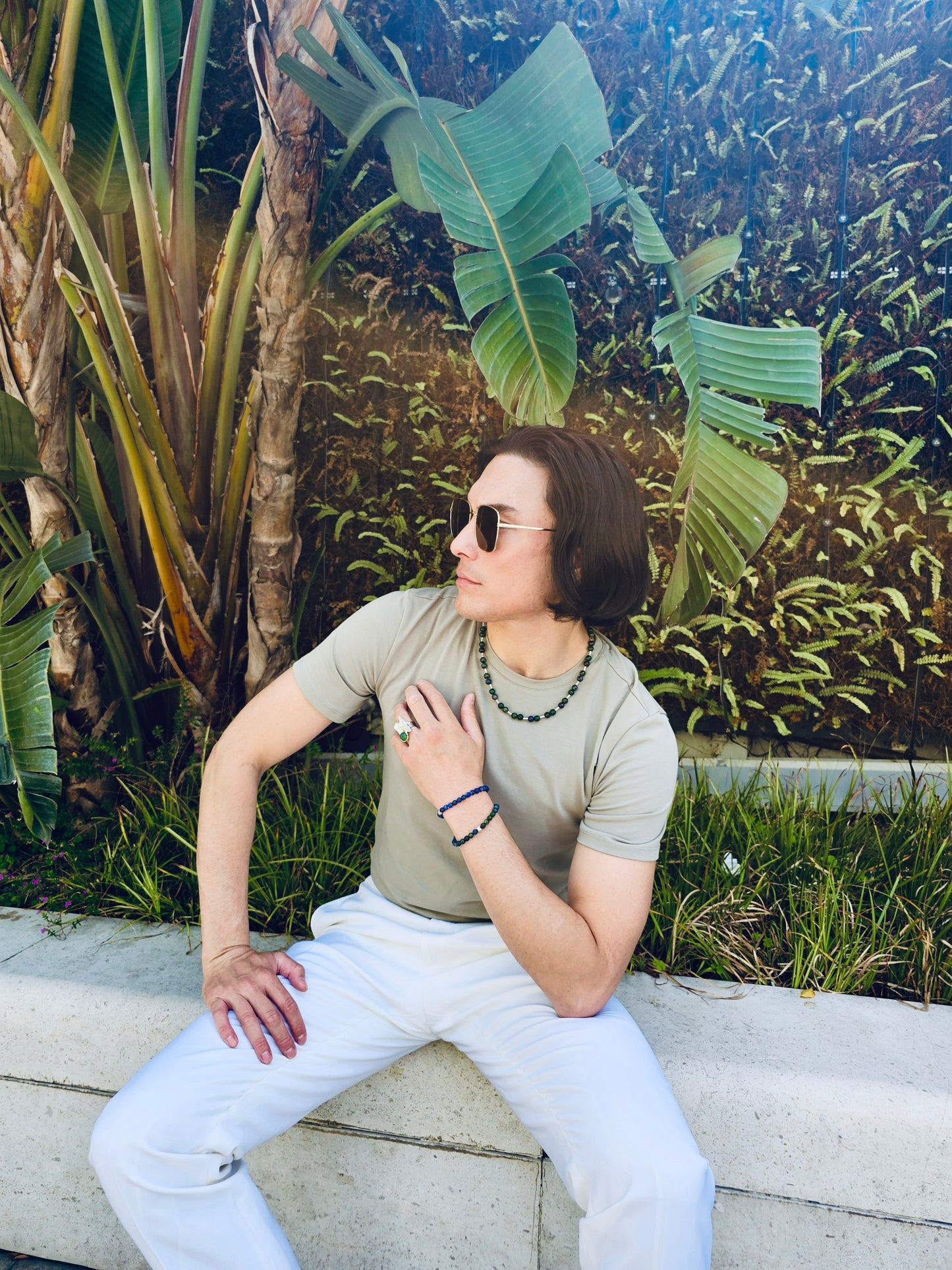 Lapis Lazuli Flexible Men's Bracelet MEB21-3