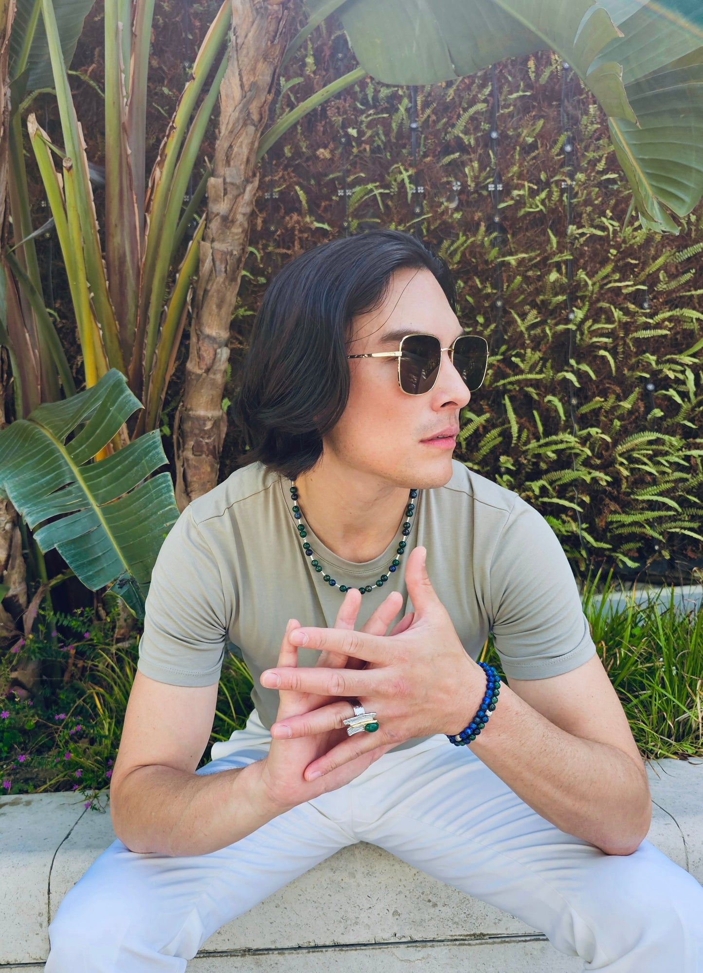 Lapis Lazuli Flexible Men's Bracelet MEB21-4