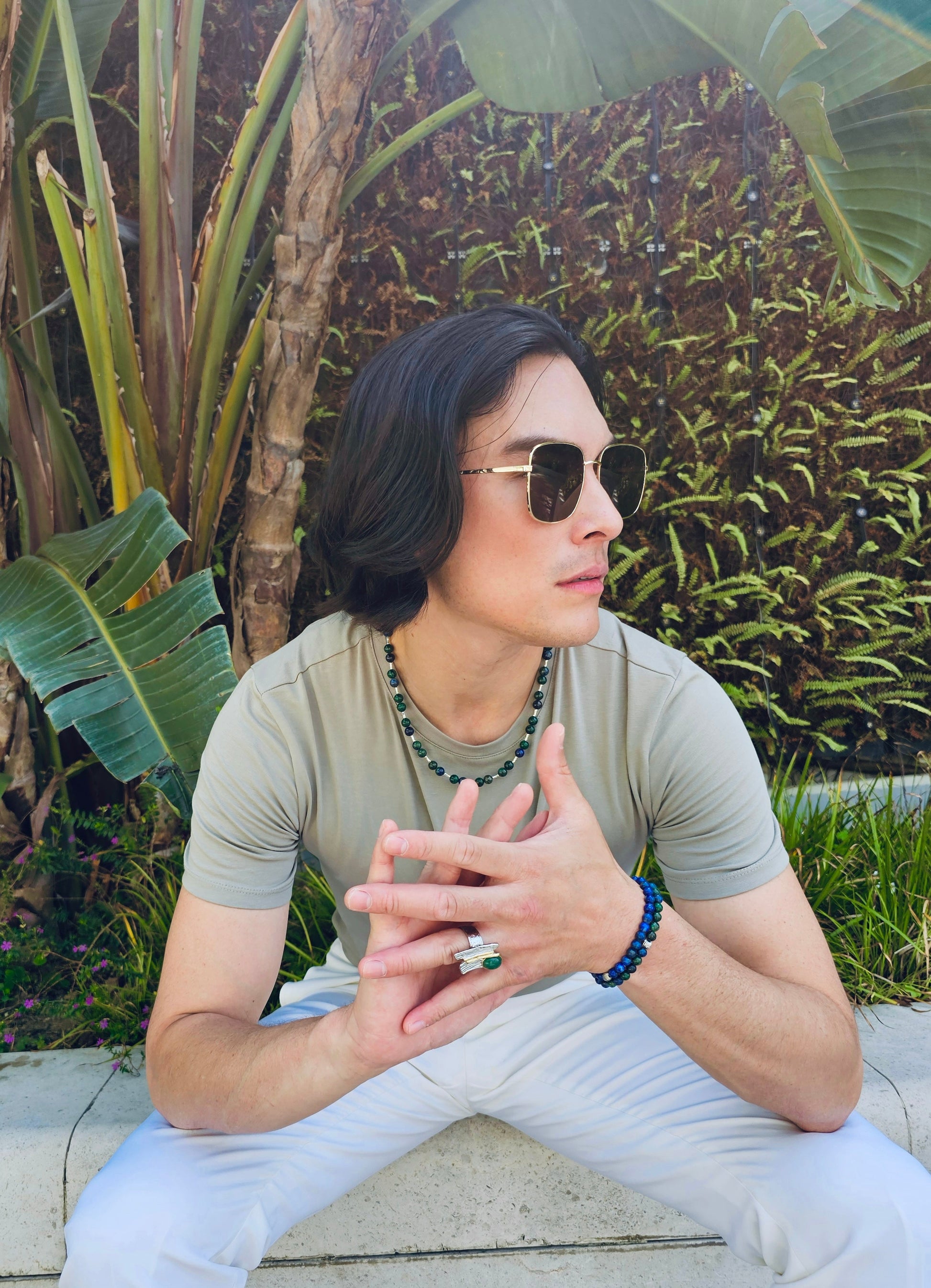 Lapis Lazuli Flexible Men's Bracelet MEB21-4