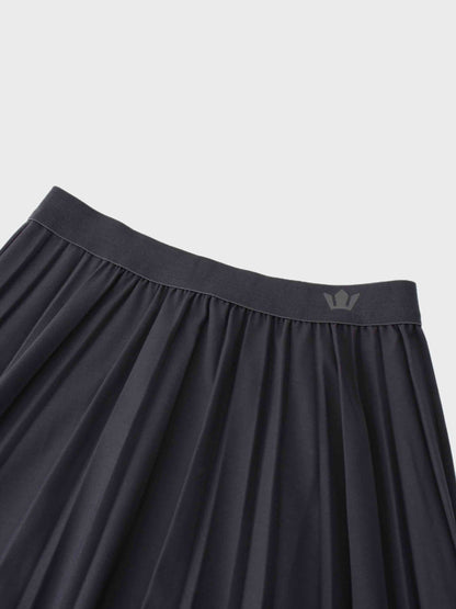 Pleated Skirt 35"-Dark Grey-3