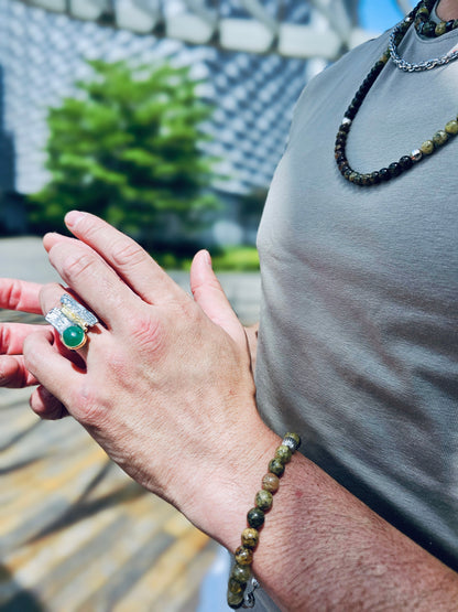 Green Garnet Men's Bracelet MEB15-2