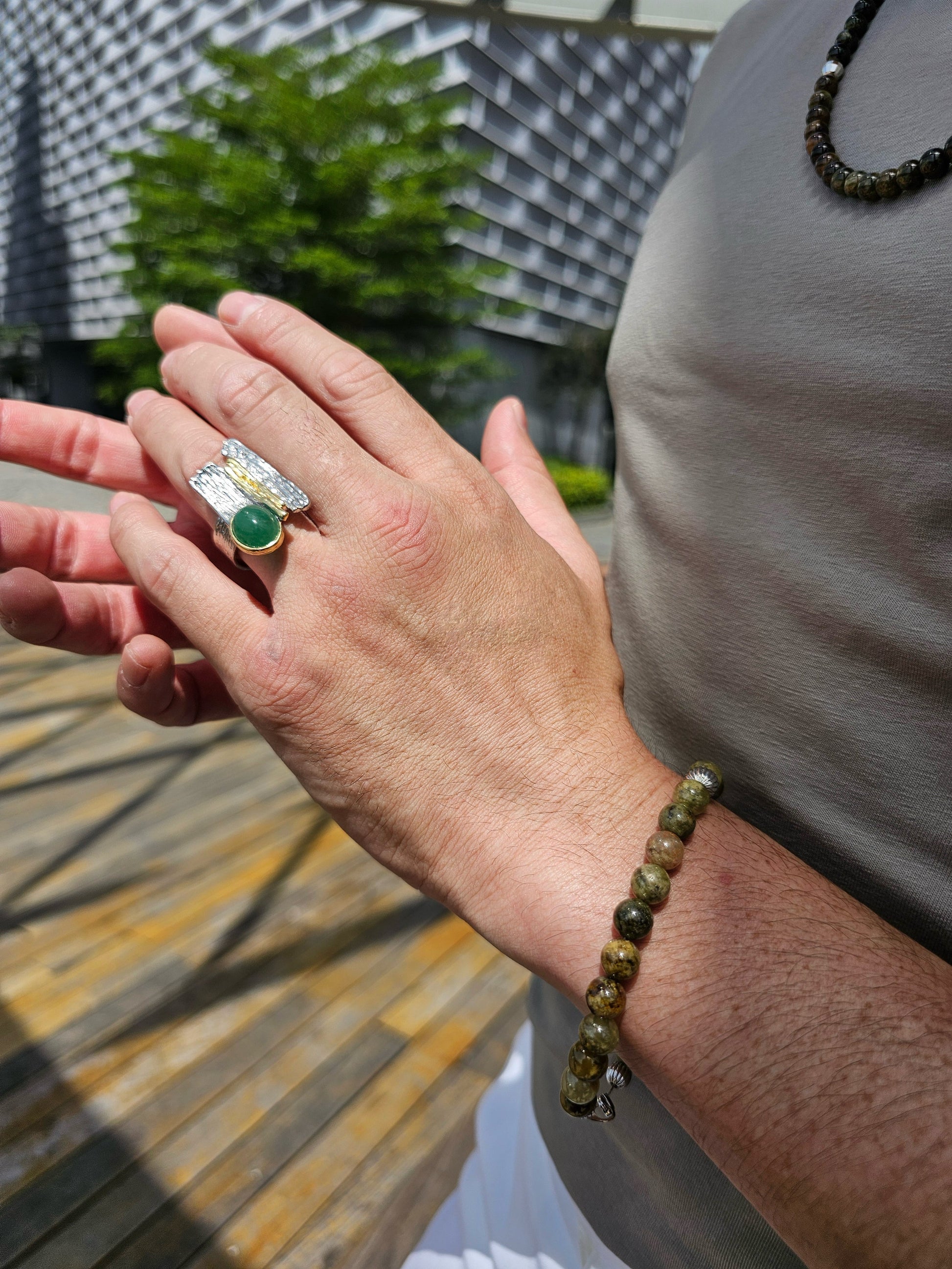 Green Garnet Men's Bracelet MEB15-3