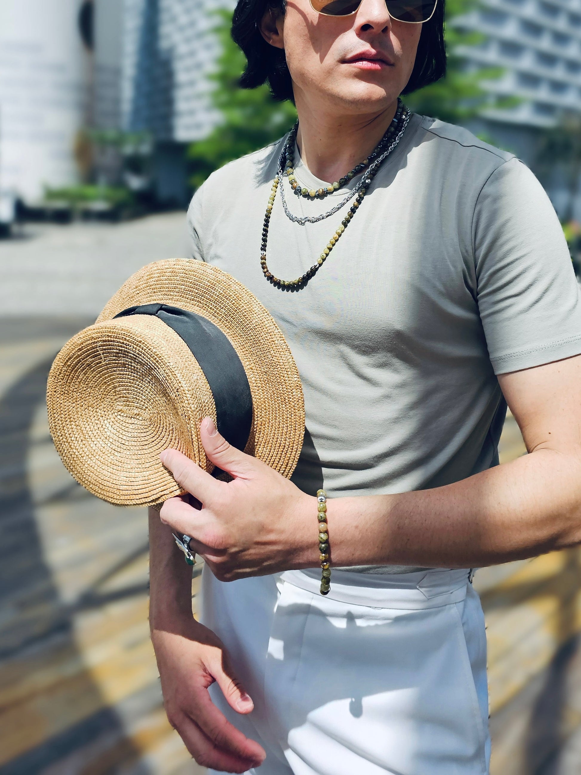 Green Garnet Men's Bracelet MEB15-1