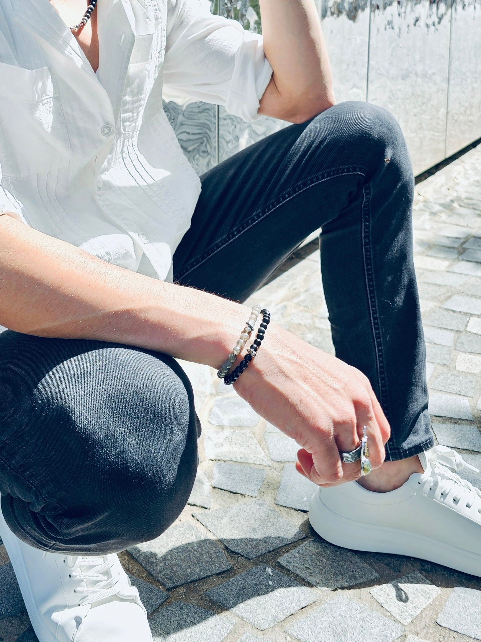 Labradorite Flexible Men's Bracelet MEB10-4