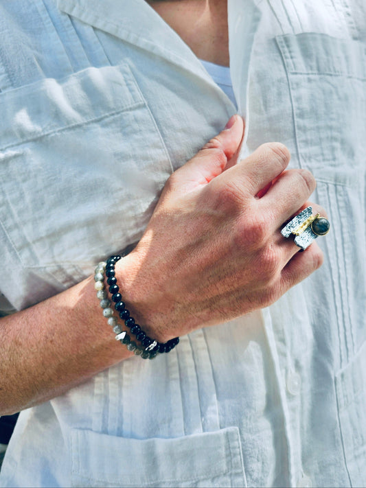 Labradorite Flexible Men's Bracelet MEB10-0