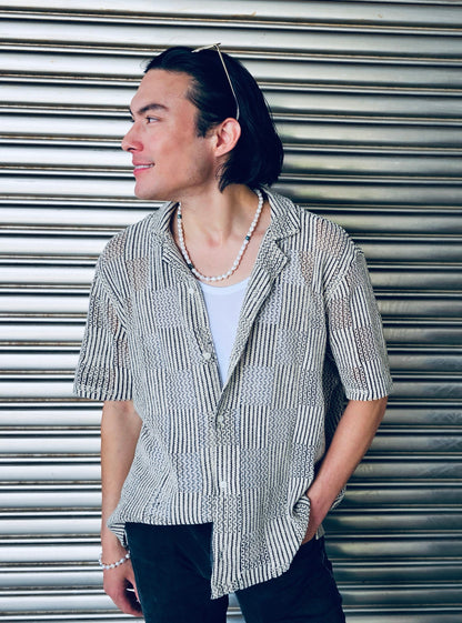 Freshwater Pearls With Skull Mens Necklace MEN12-1