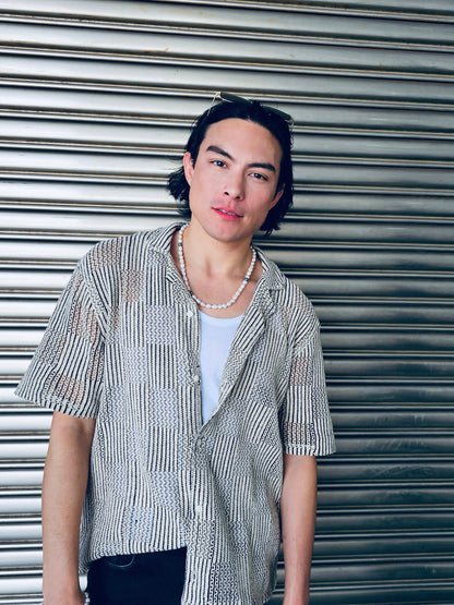 Freshwater Pearls With Skull Mens Necklace MEN12-3