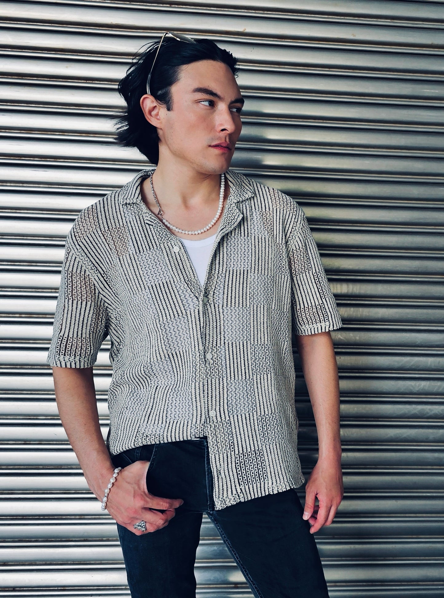 Freshwater Pearls With Chain Versatile Mens Necklace MEN07-3