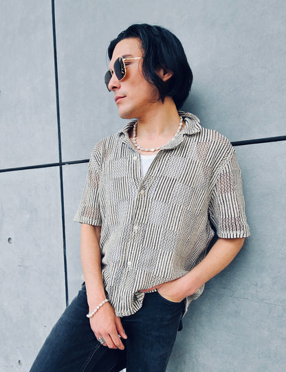 Irregular Freshwater Pearls With Sterling Silver Men Necklace MEN11-2