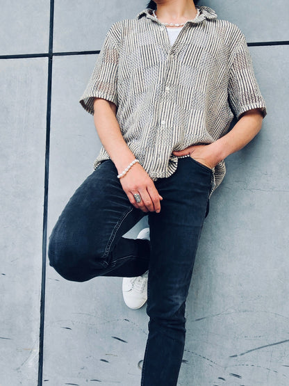 Irregular Freshwater Pearls With Sterling Silver Men Necklace MEN11-3