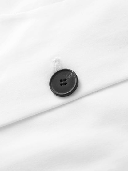 A-Line Button Down Pocket Skirt-White-4