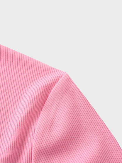 RIBBED HIGH V 3Q-SO PINK-4