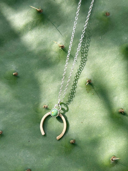 Share Luck - Lucky Horseshoe Charm Necklace - Turquoise-0