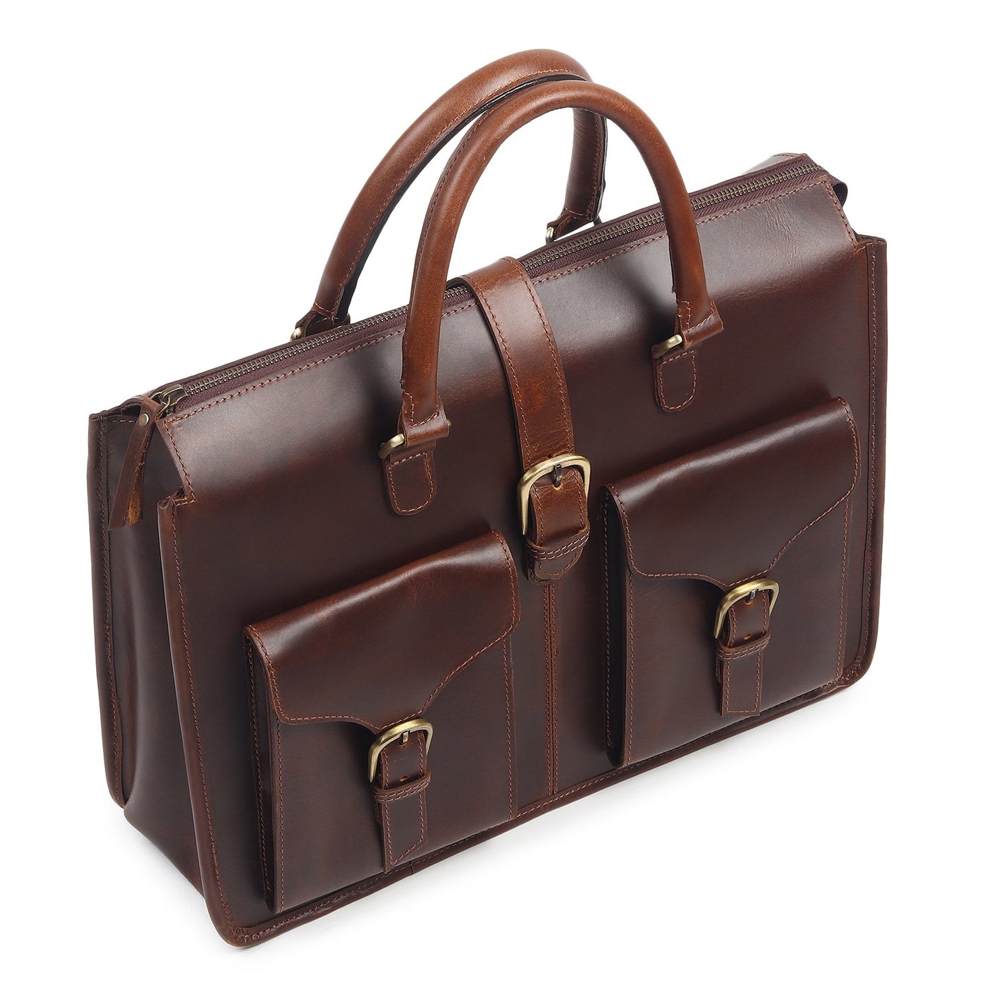 Garrison Leather Laptop Messenger Bag-4