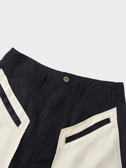 Contrast Pocket Skirt-Black-3