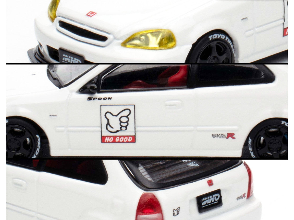 Honda Civic Type R (EK9) RHD (Right Hand Drive) White "Thailand Diecast Expo 2025 Event Edition" 1/64 Diecast Model Car by Inno Models-3