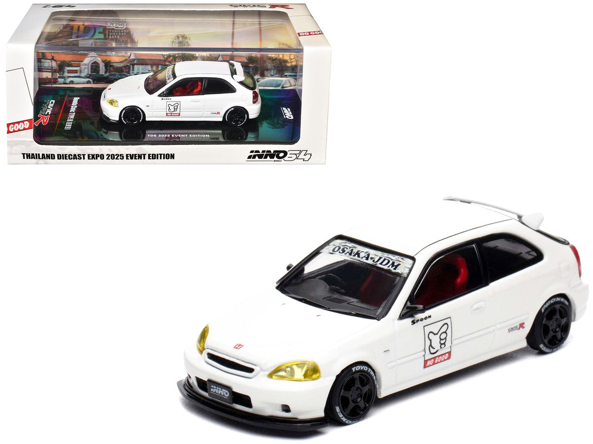 Honda Civic Type R (EK9) RHD (Right Hand Drive) White "Thailand Diecast Expo 2025 Event Edition" 1/64 Diecast Model Car by Inno Models-4