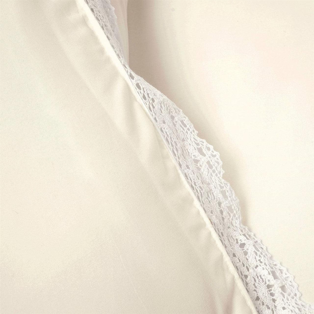 Full/Queen French Country Ivory 5-Piece Lightweight Comforter Set w/ Lace Trim-1