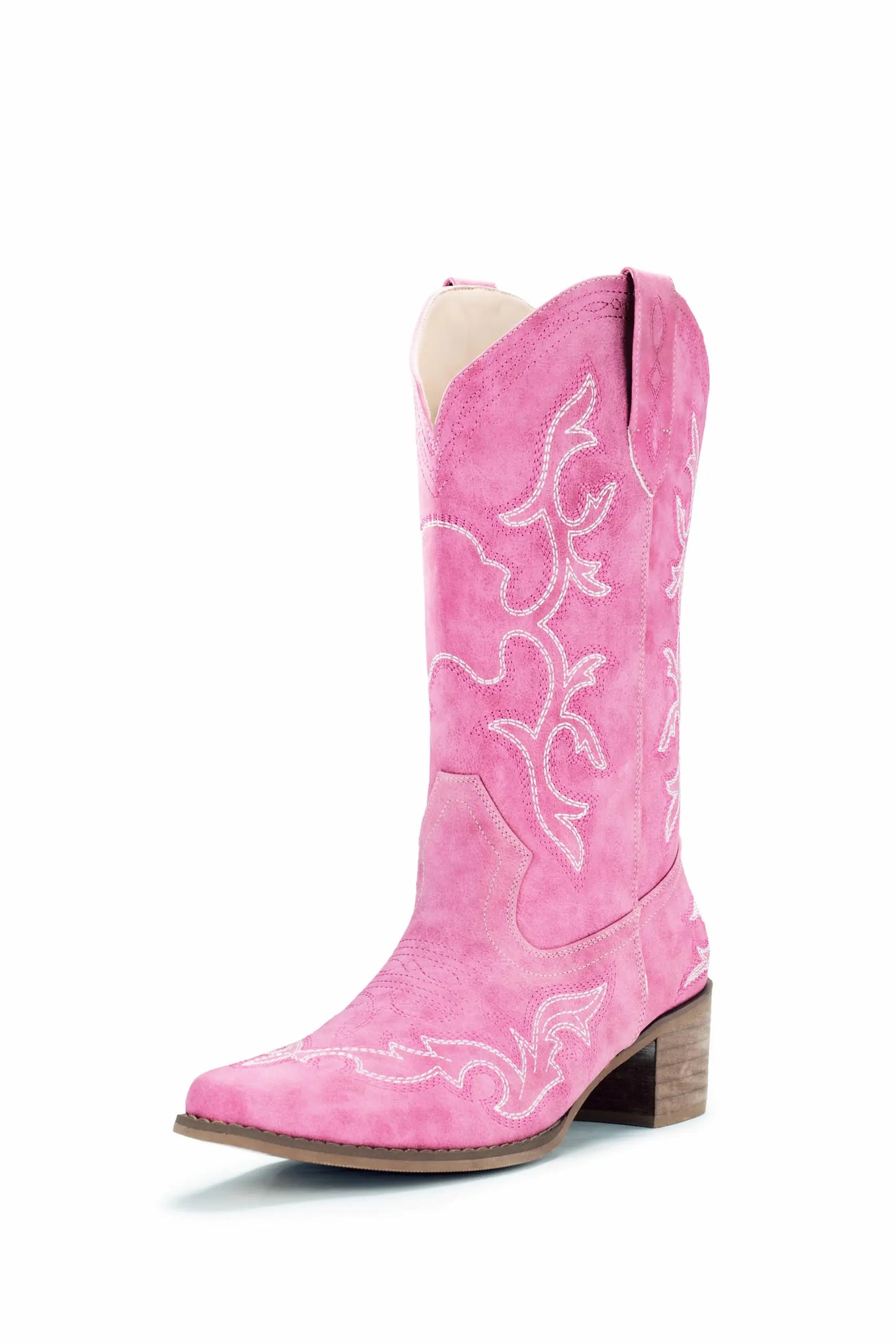 IUV Cowboy Boots For Women Western Boots Cowgirl Classic Fashion Embroidered Pointy Toe Boots