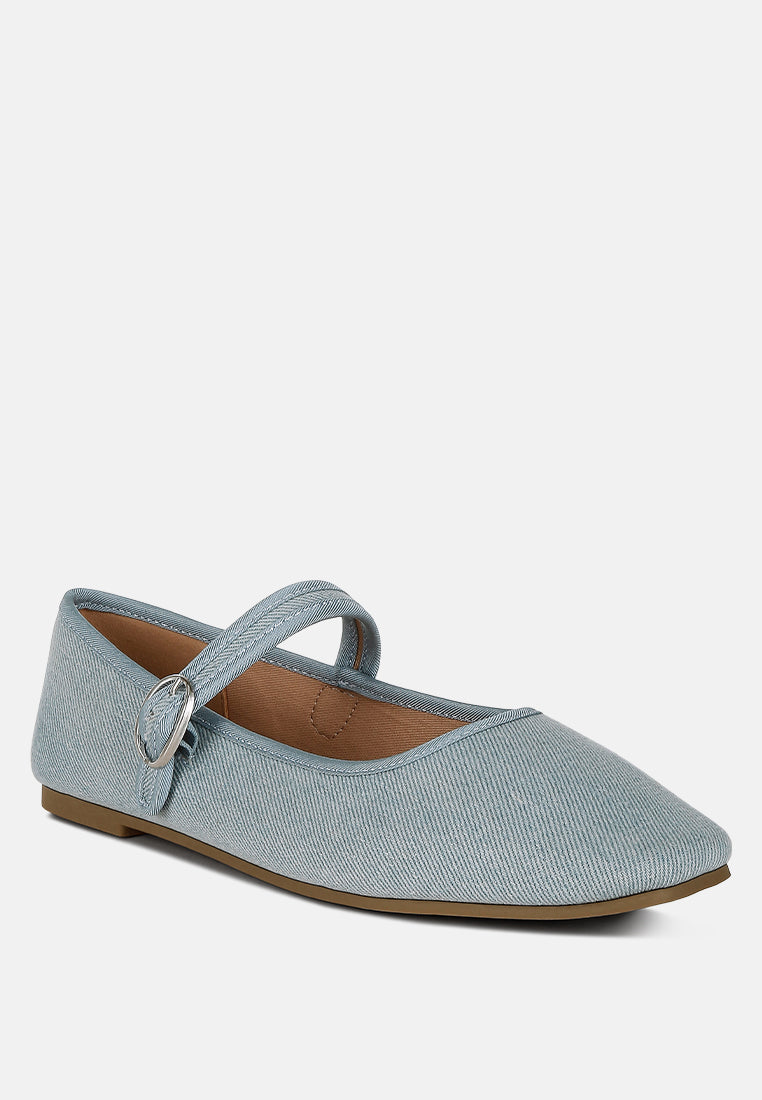 Iker Classic Denim Pin Buckle Ballerinas-1
