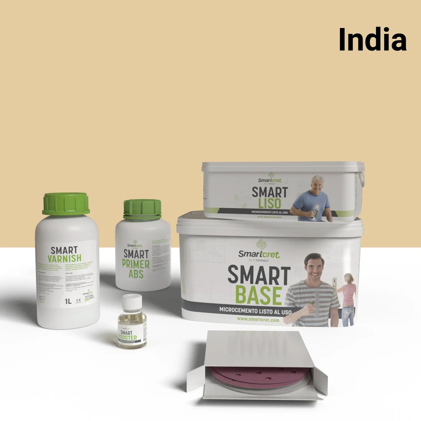 Kit microcemento para paredes de baño de pladur o yeso de 4 m²-18