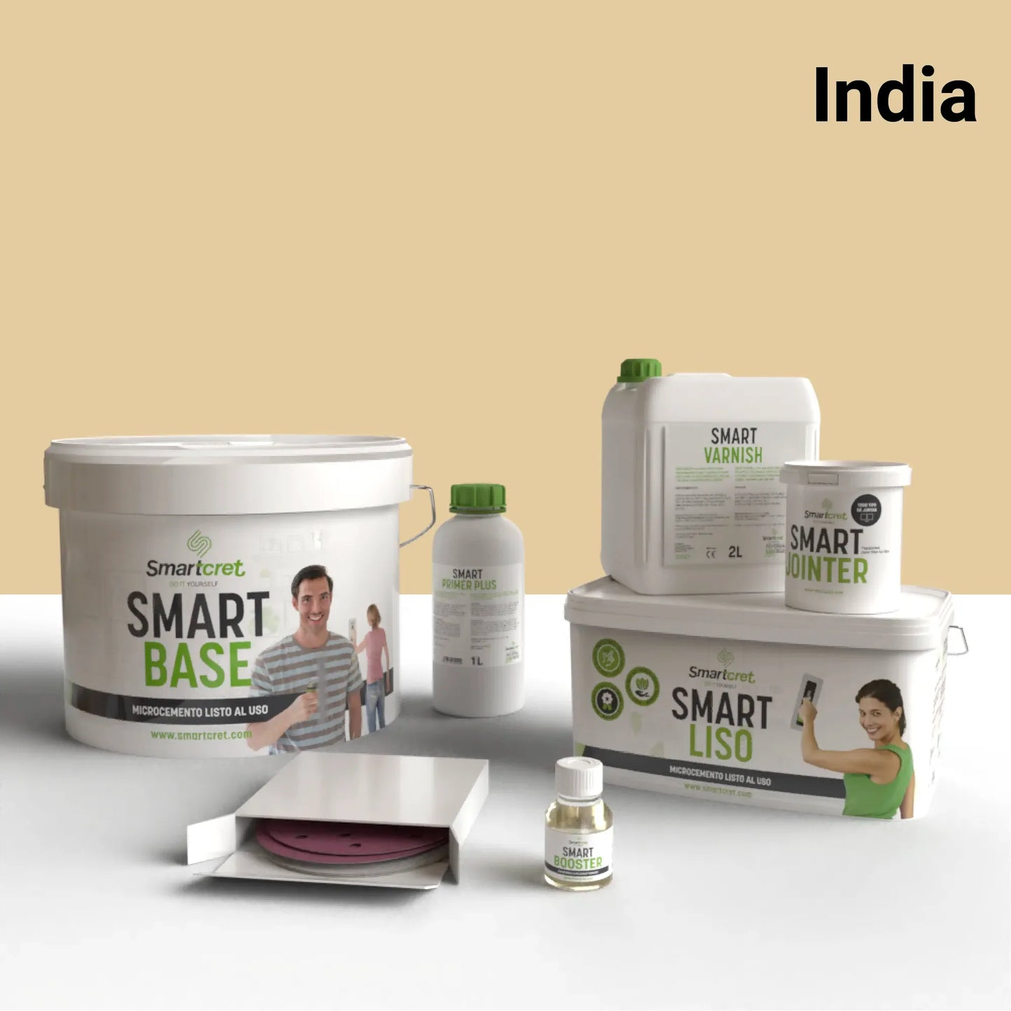 Kit de microcemento para lavabos con juntas de 8m²-18