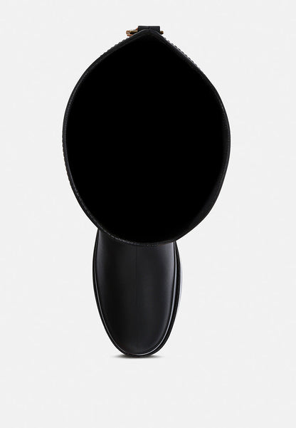 Indiana Charm Detail Calf Boots-1