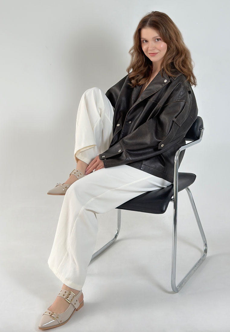 Betula Eyelets & Buckle Detail Flats-4