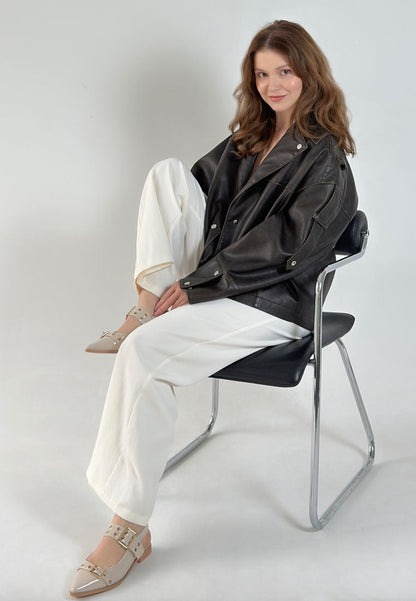 Betula Eyelets & Buckle Detail Flats-4