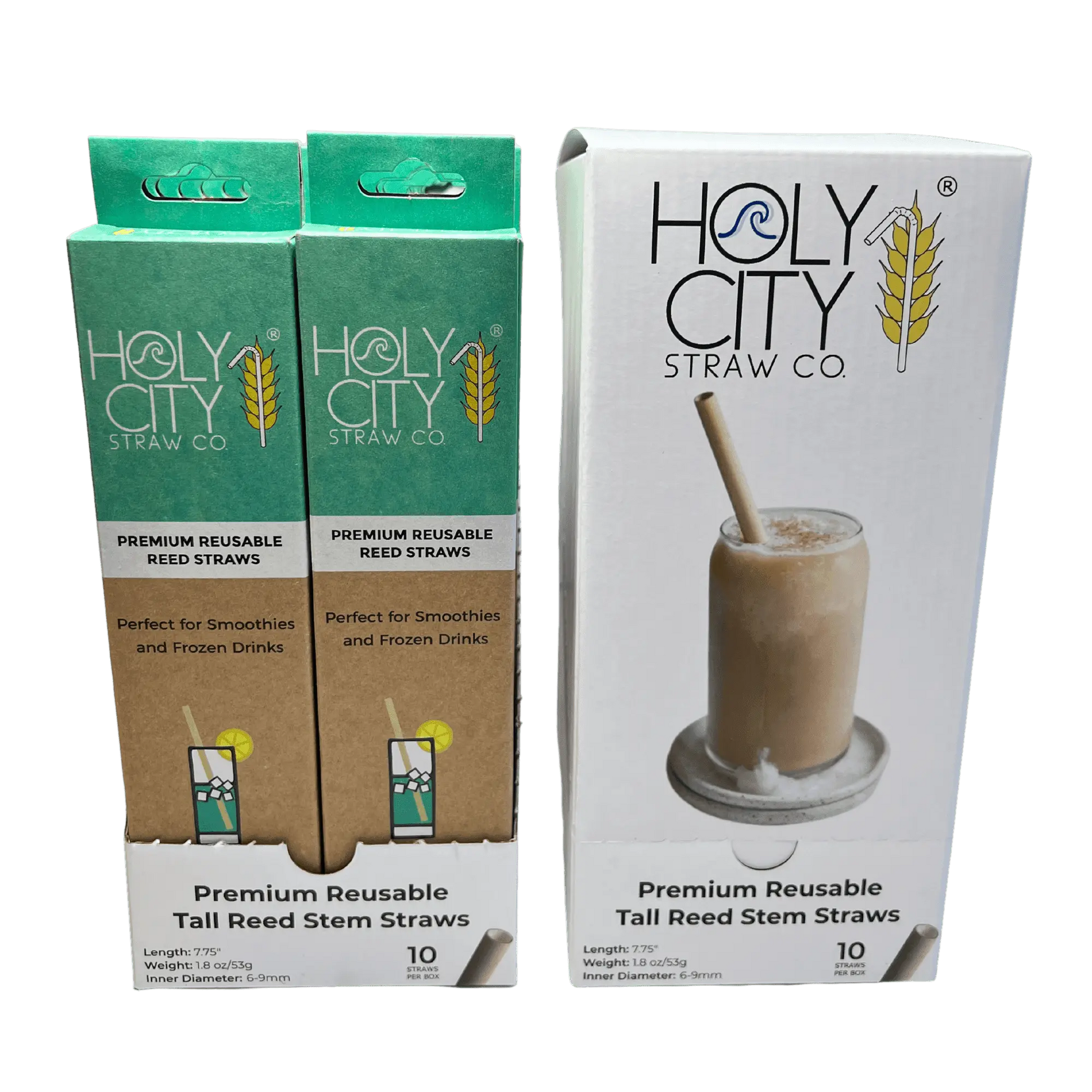 7.9" Jumbo Reed Stem Drinking Straws | Case of 6 Inner packs | 20 x 10ct. Boxes-1