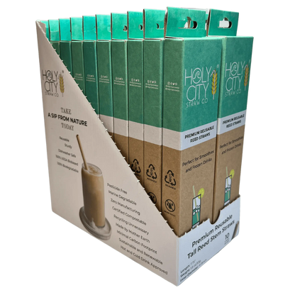 7.9" Jumbo Reed Stem Drinking Straws | Inner pack | 20 x 10ct. Boxes-3