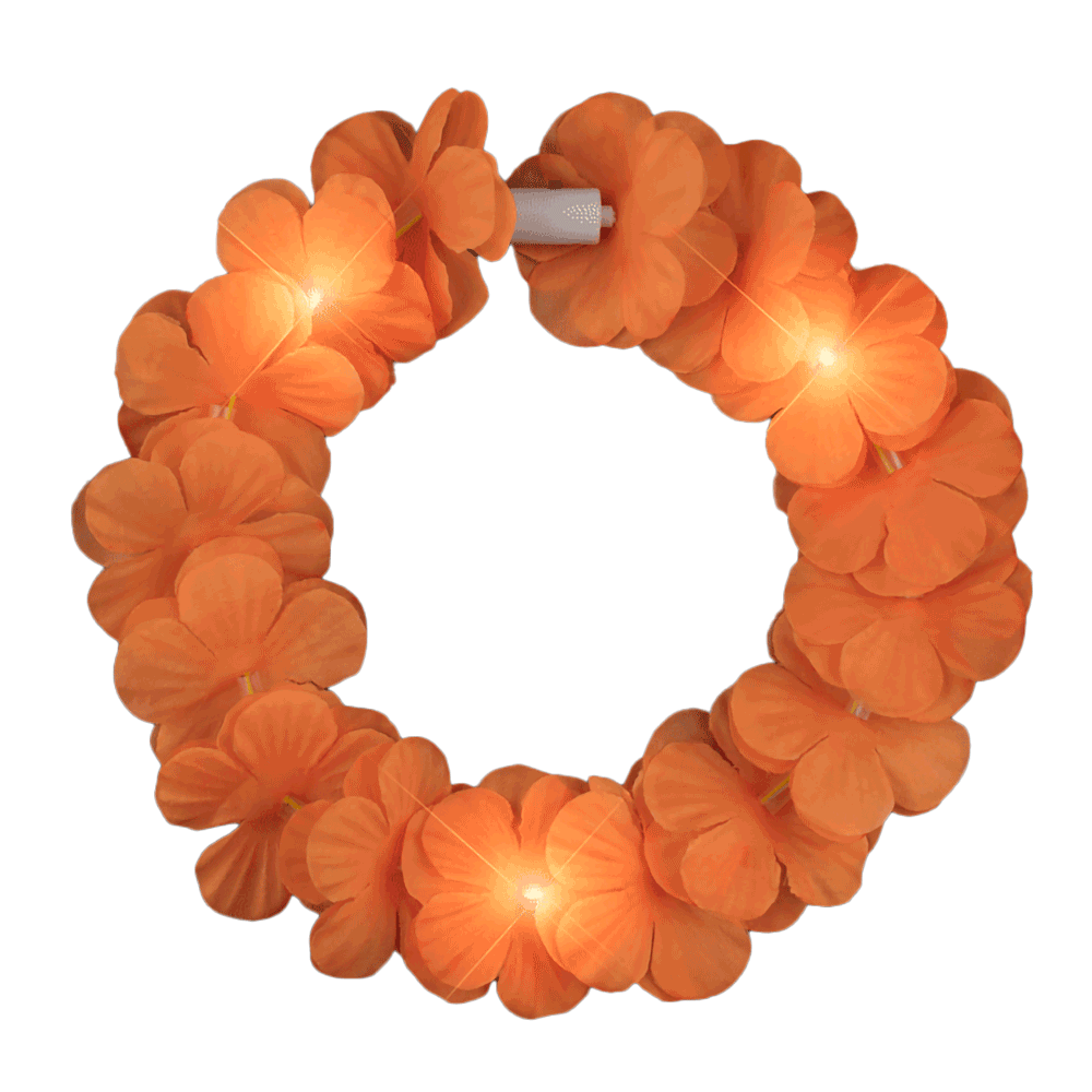 Island Girl Tropical Flower Crown Lei Headband Orange-1