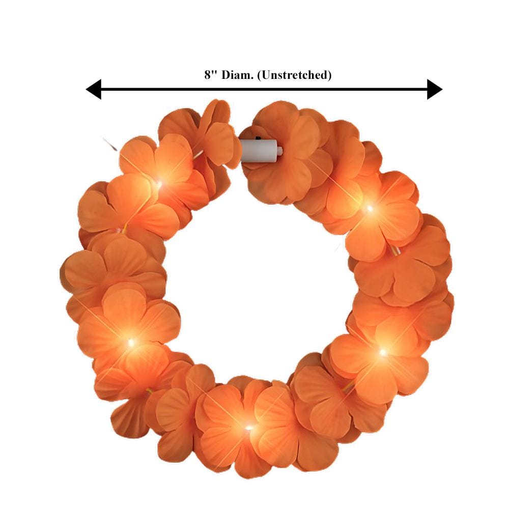 Island Girl Tropical Flower Crown Lei Headband Orange-3