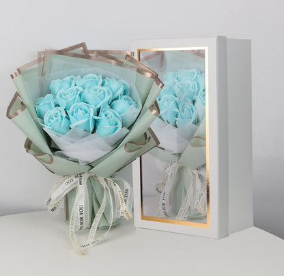Blue Rose Soap Bouquet Gift Box