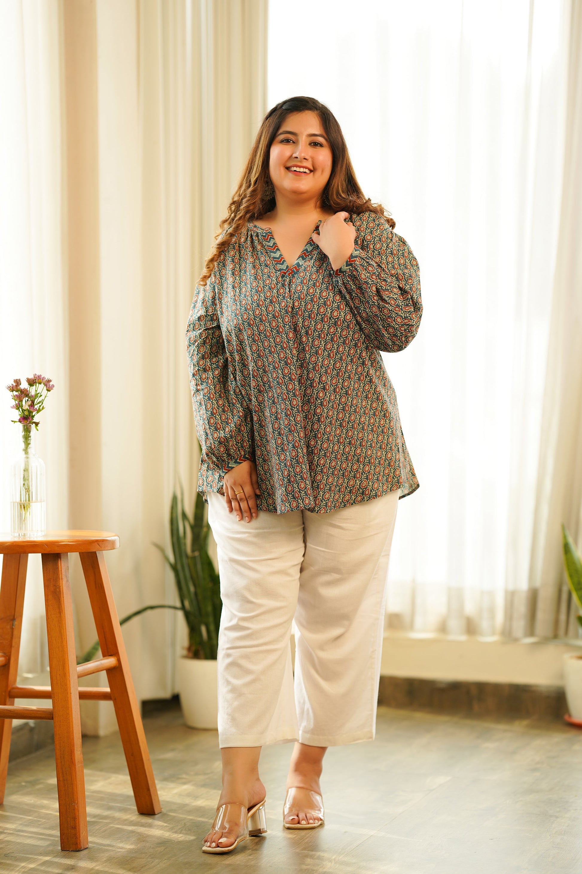 Bagru Printed Cotton Short Top-1