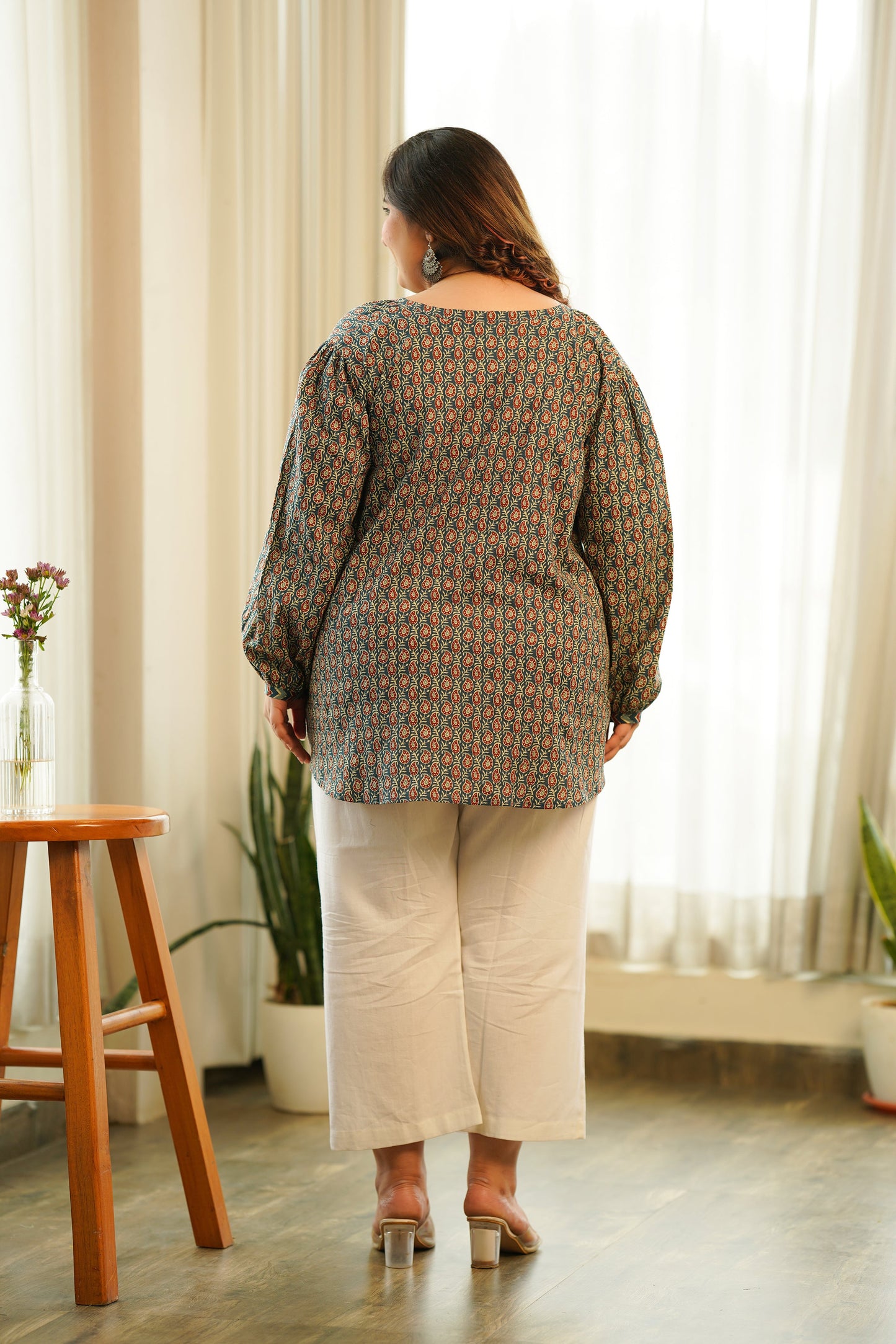 Bagru Printed Cotton Short Top-3