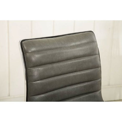 Heavy Duty Gray Channel-Tufted Conference Chair-1