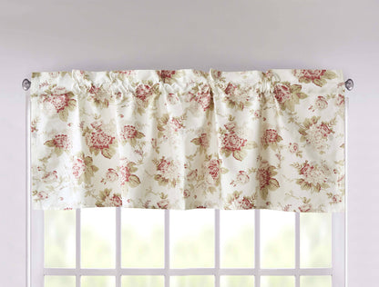 DaDa Bedding Dainty Floral Garden Pastel Roses Cottage Window Curtain Valance - 18" x 52" (3036)-3