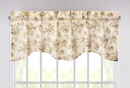 DaDa Bedding Vintage Dainty Yellow Floral Cottage Window Curtain Valance - 18" x 52" (JHW-866)-0