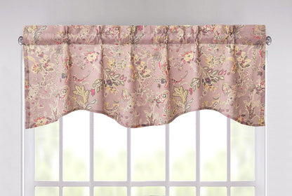 DaDa Bedding Bohemian Purple Burgundy Floral Paisley Window Curtain Valance - 18" x 52" (JHW-868)-0