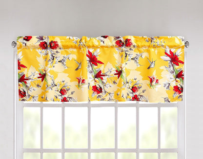 DaDa Bedding Floral Sunshine Yellow Hummingbirds Window Curtain Valance - 18" x 52" (JHW-925)-3