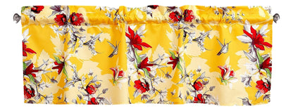 DaDa Bedding Floral Sunshine Yellow Hummingbirds Window Curtain Valance - 18" x 52" (JHW-925)-4
