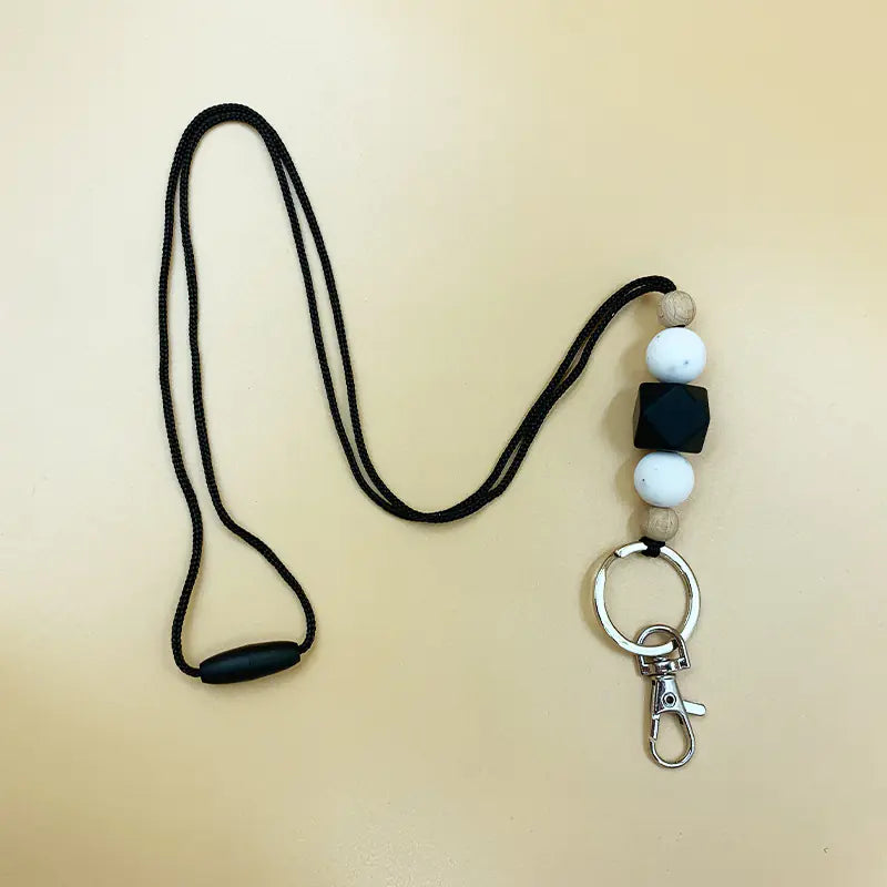 Amazon Badge Holder Keychain with Silicone Beads Lanyard