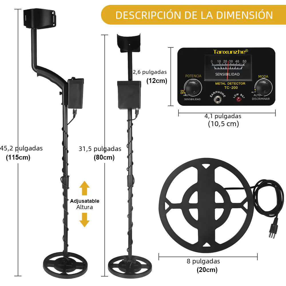 Tanxunzhe TC-200 Underground Metal Detector for Treasure