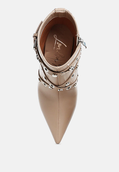 Jaunts Eyelets & Studs Harness Ankle Boots-3