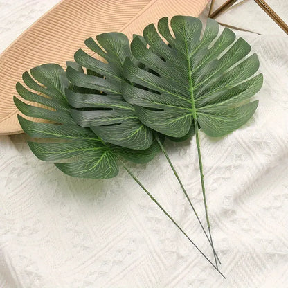 10 Pcs 11.81" Green Artificial Turtle Leaf for Decor