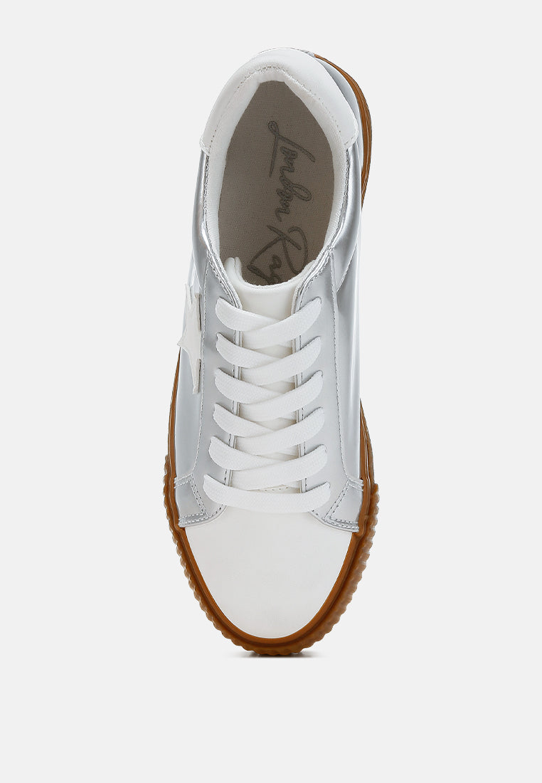 Jumping jacks Metallic Faux Leather Star Sneakers-2
