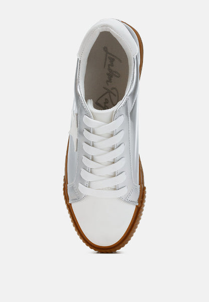 Jumping jacks Metallic Faux Leather Star Sneakers-2